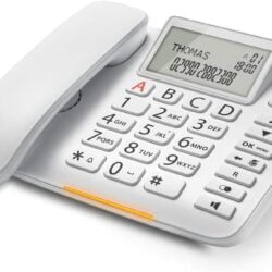 Gigaset DL380 Telefono Fijo para Pared o Sobremesa - Pantalla 3 Lineas - Teclas Grandes - Control de Volumen
