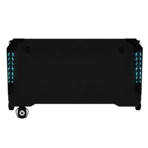 Muvip PRO1200 Mesa Gaming Fibra de Carbono con Luz RGB - Solida - Gran Superficie - Portavasos - Gancho para Auriculares - Medidas 120x60x75cm - Color Negro