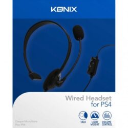 Konix Mythics PS-100 Auricular con Microfono para PS4 - Almohadilla Acolchada - Control en Cable - Diadema Ajustable