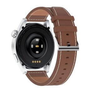 XO W3 Pro Smartwatch Pantalla 1.36" IPS - Bateria 300mAh - Carga Magnetica - Incluye 2 Correas Silicona/Piel - IP68 - Color Plata/Marron