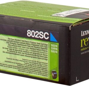 Lexmark CX310/CX410/CX510 Cyan Cartucho de Toner Original - 80C2SC0/80C2SCE/802SC