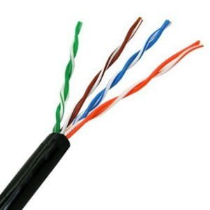 Aisens Cable de Red Exterior Impermeable RJ45 Cat.5e UTP Rigido AWG24 - Bobina de 305m - Resistente a Rayos Ultravioleta para la Instalacion - Color Negro