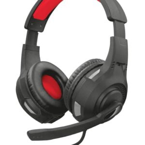 Trust Gaming GXT 307 Ravu Auriculares con Microfono - Microfono Plegable - Diadema Ajustable - Control en Cable - Compatible PS4, Nintendo Switch, Xbox One - Cable de 2m - Color Negro/Rojo
